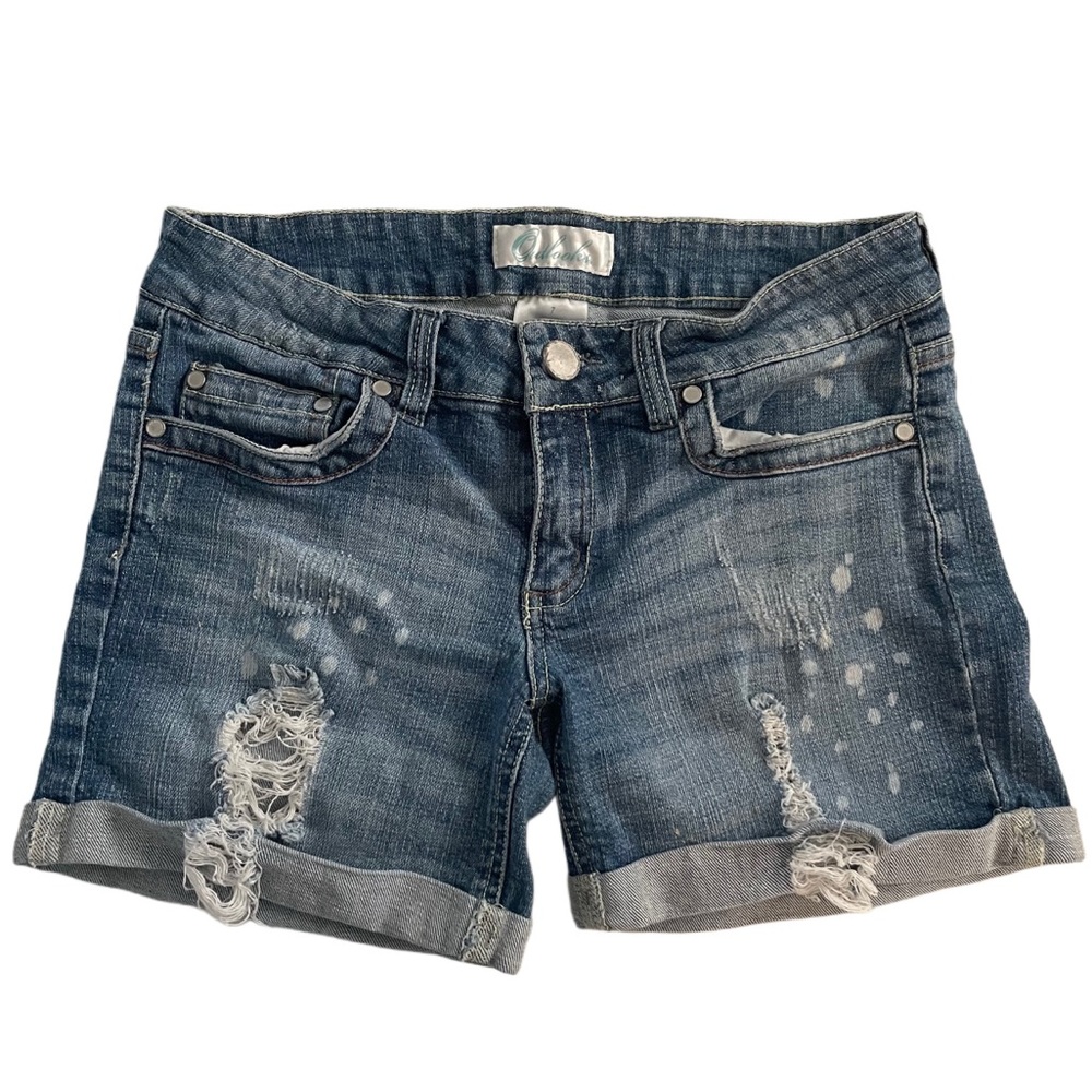 Juniors Distressed Jean Shorts Size 7 (Medium)